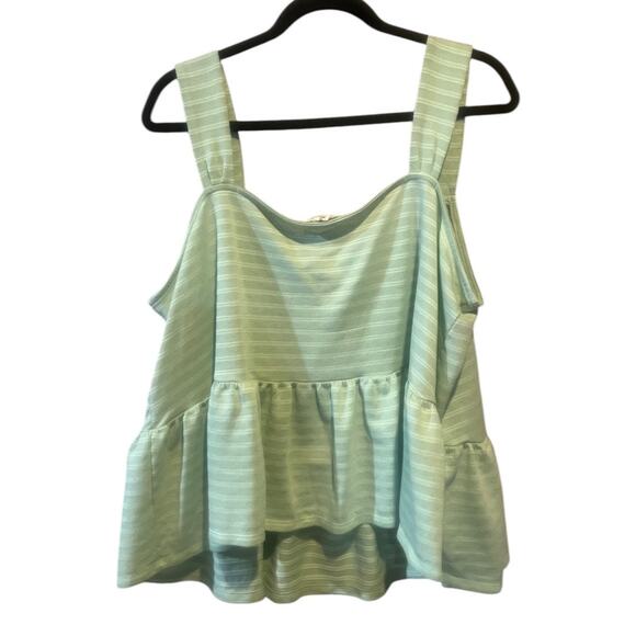 a.n.a A New Approach Spring Green Peplum Tank size 1X - Picture 2 of 6